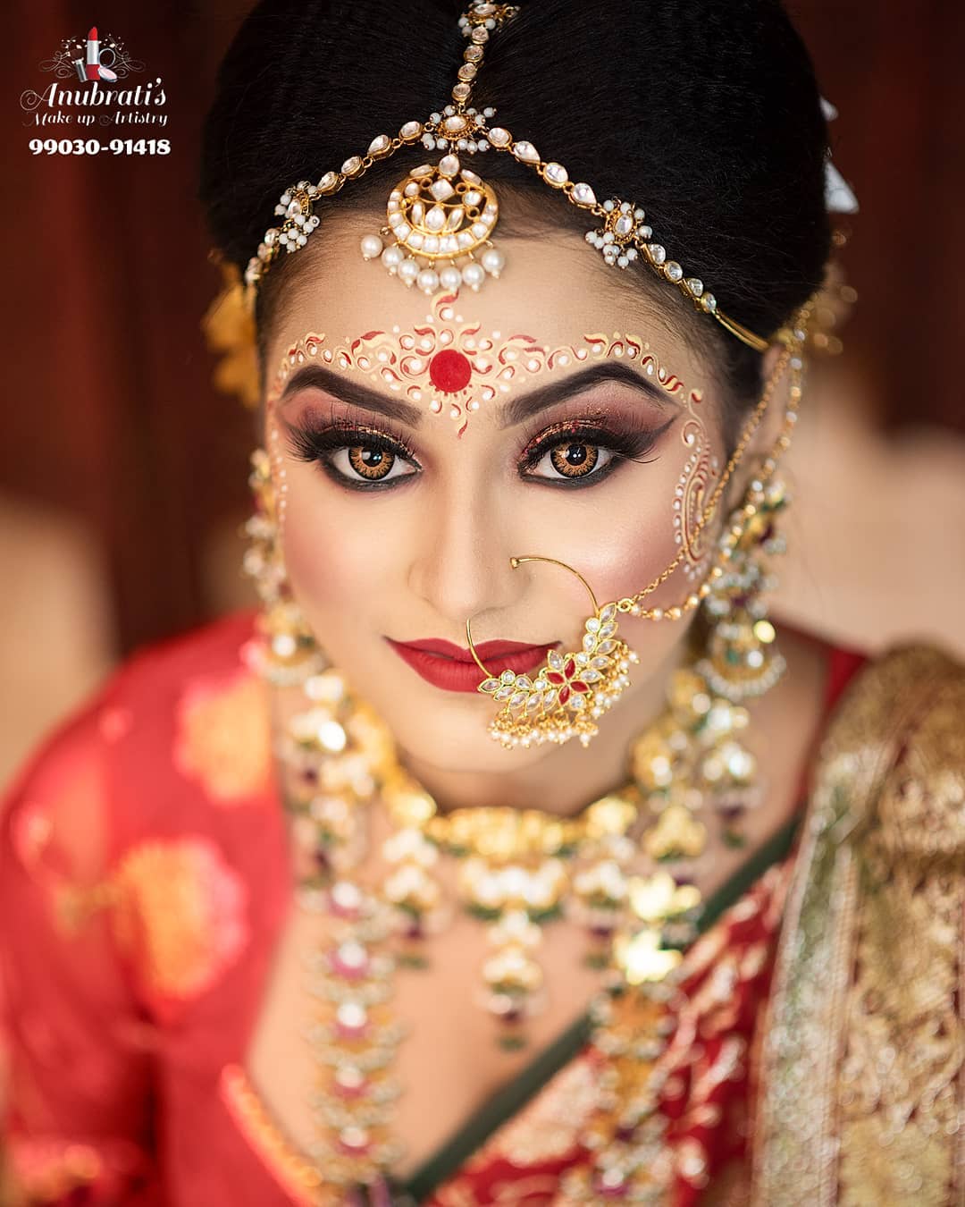 Bridal makeup bengali style best sale